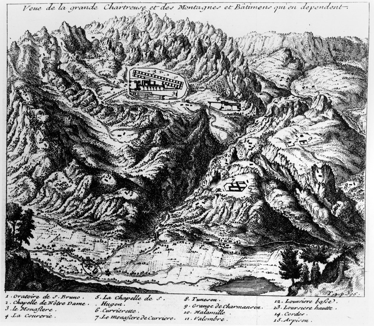 Kilátás a La Grande Chartreuse-ra alkotó: French School