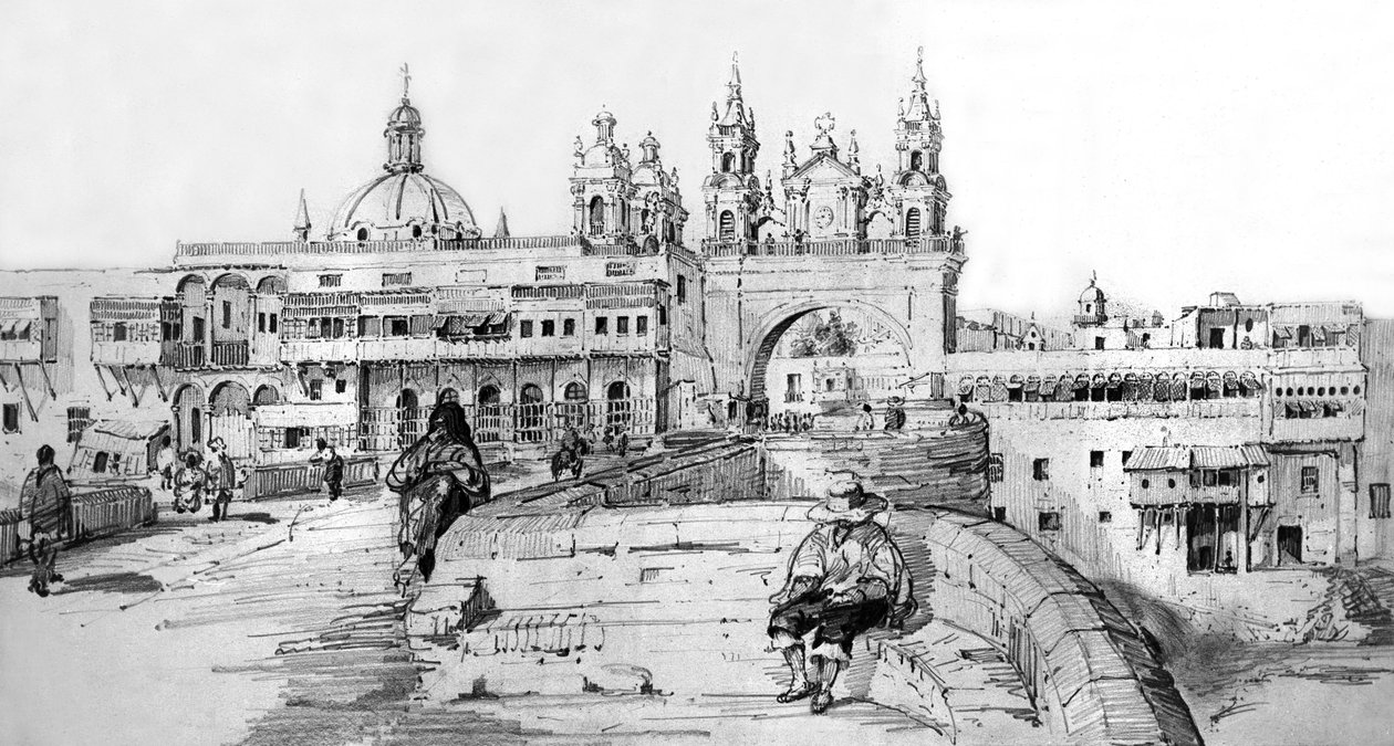 Kilátás Limára, Peru, 1850 körül (metszet) alkotó: French School