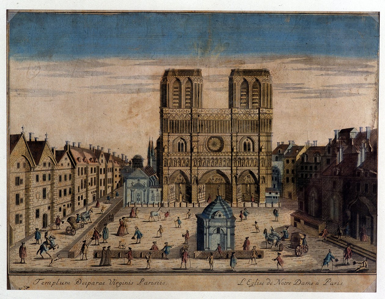 Kilátás a párizsi Notre Dame-ra alkotó: French School