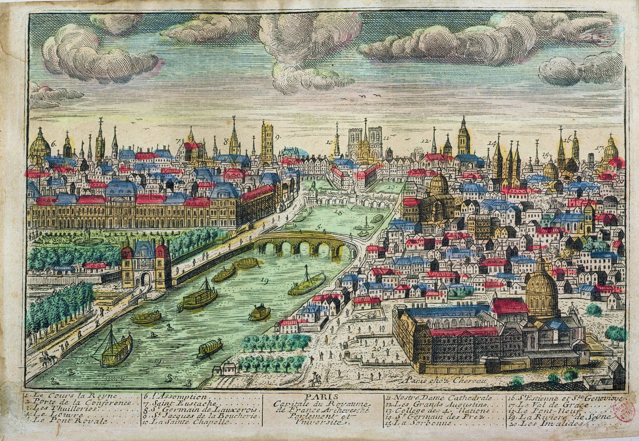 Kilátás Párizsra és a Szajnára alkotó: French School