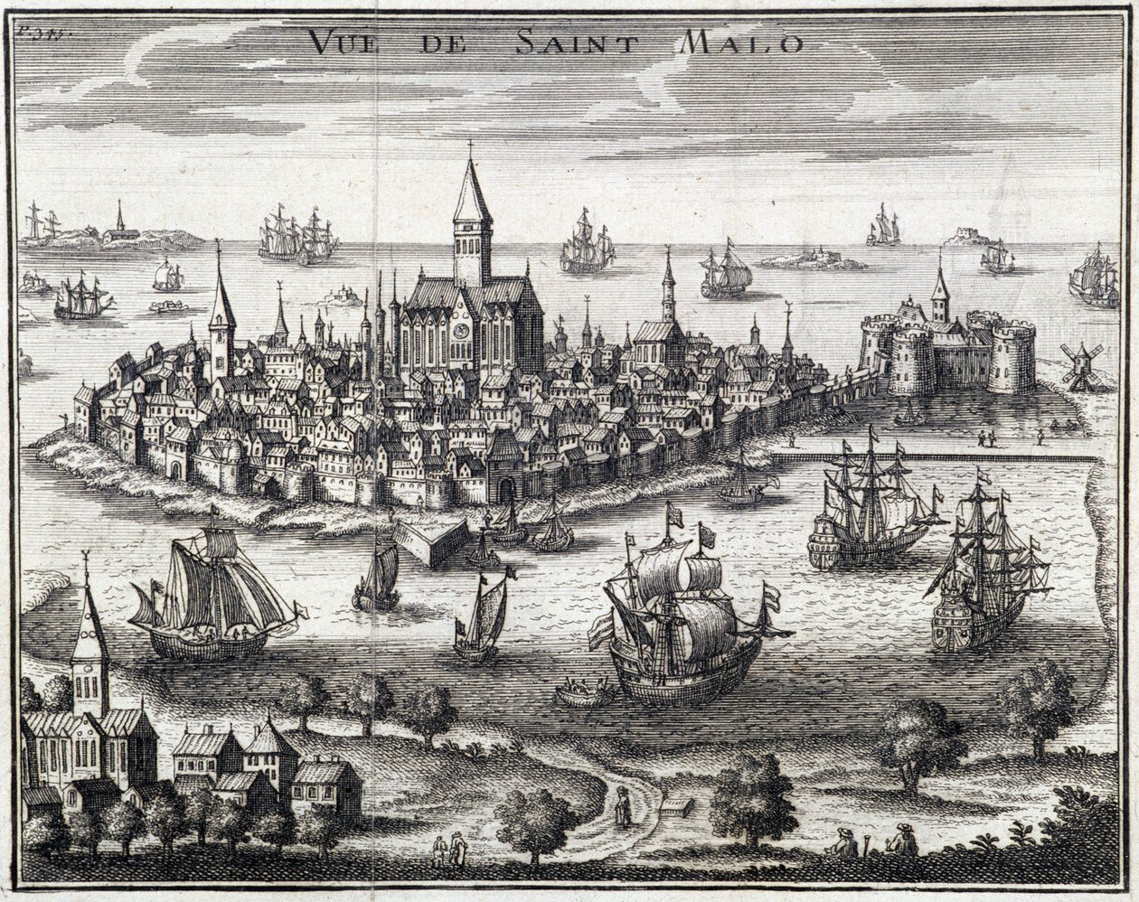 St Malo látképe - Névtelen metszet alkotó: French School