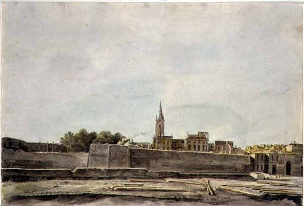 Kilátás egy dél-franciaországi városképre, 1800 körül (akvarell, papír) alkotó: French School