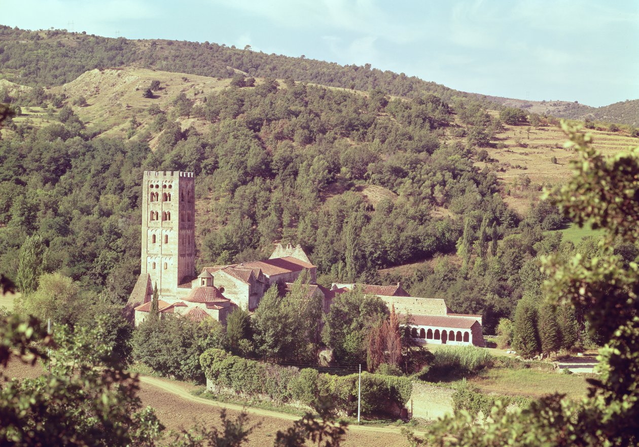 Kilátás az apátságra és a templomtoronyra alkotó: French School