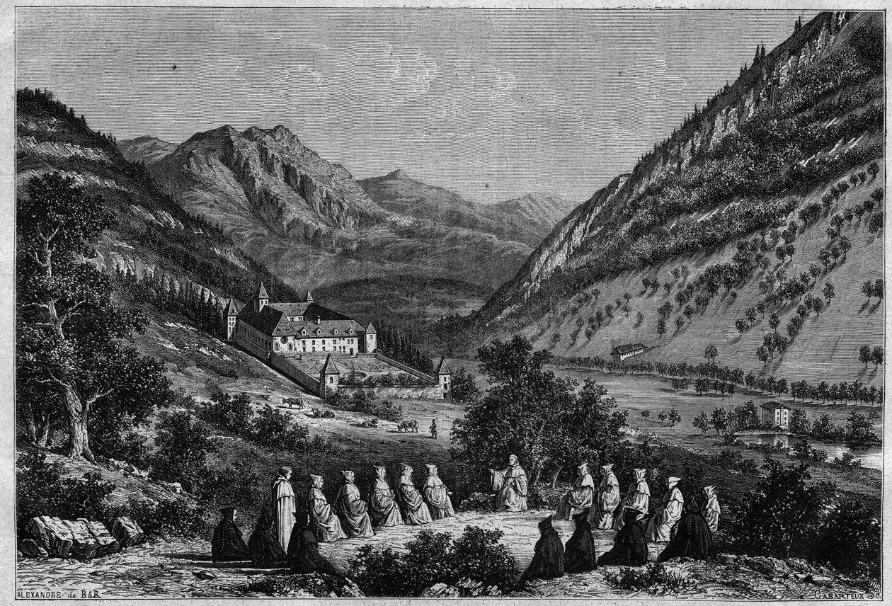 Kilátás a tamie-i apátságra Savoyában (ciszterci közösség). alkotó: French School