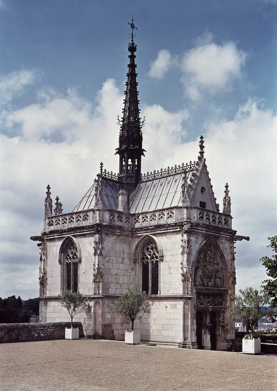 Az 1493-ban elkészült Chateau Amboise Saint-Hubert-kápolna kilátása alkotó: French School