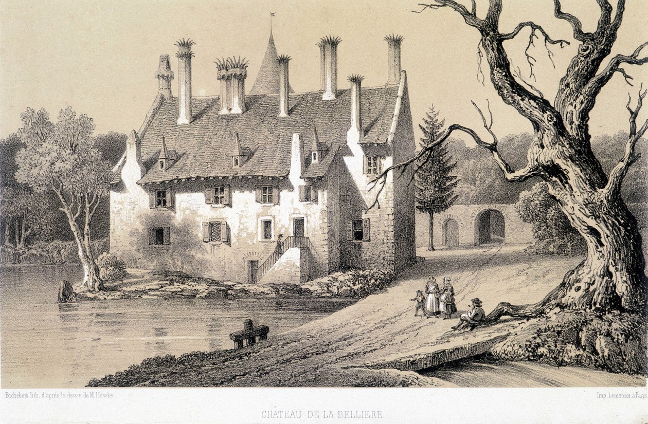 Kilátás a 13. és 14. században épült Chateau de la Belliere-re (Cote d