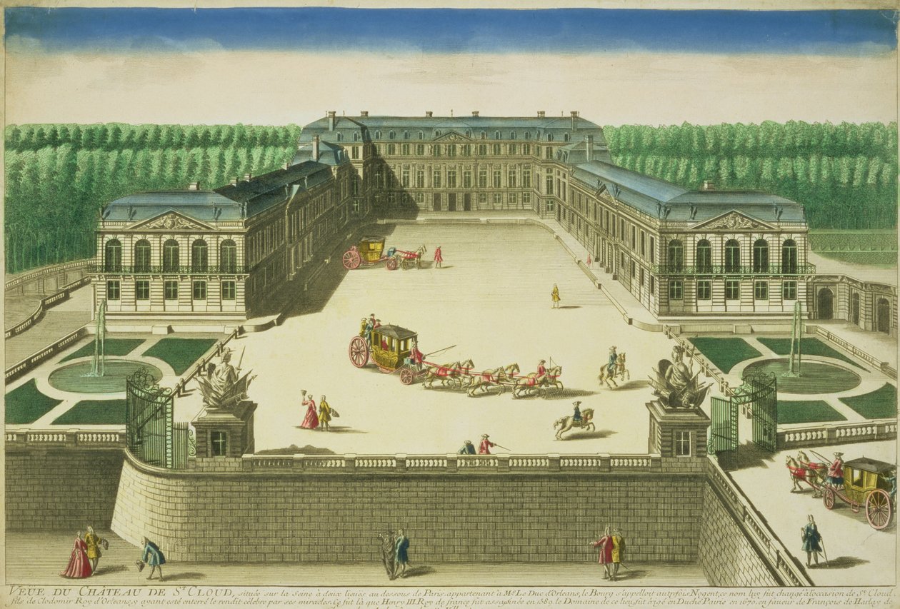 A St. Cloud kastély látképe, Antoine Aveline (1691-1743) metszetében alkotó: French School