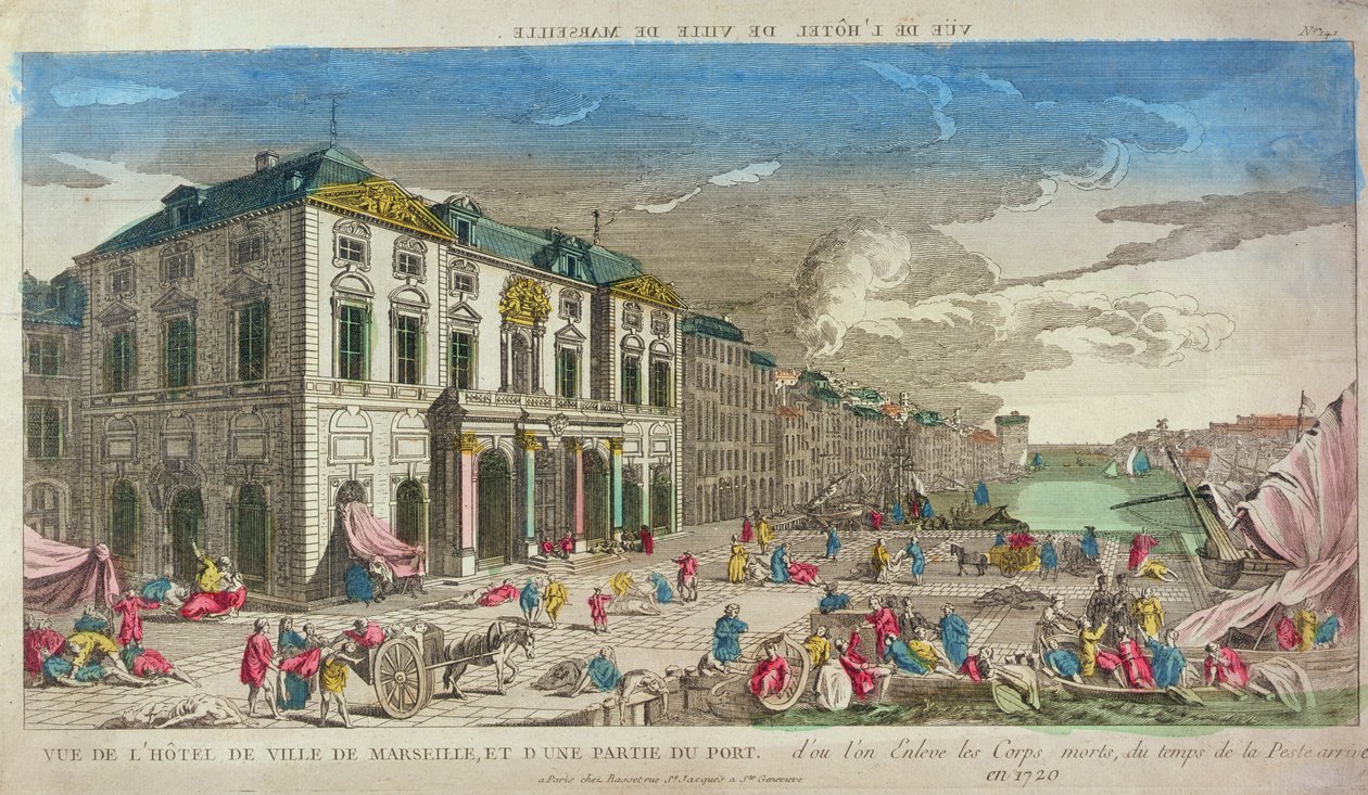 Kilátás a Hotel de Ville-re, Marseille, 1720 alkotó: French School