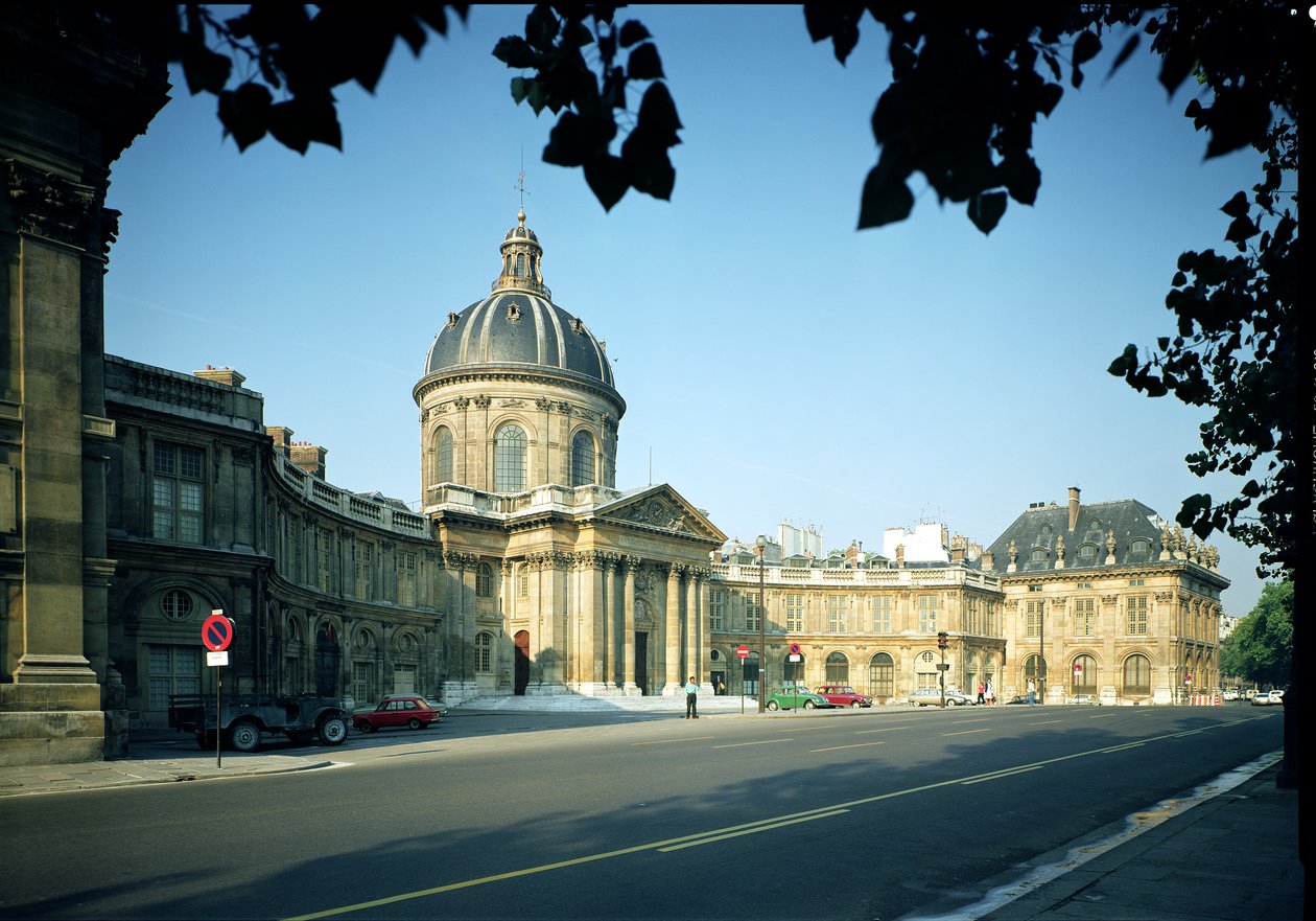 A Francois dOrbay (1631-97) és Lambert által épített Institut de France kilátása a Quai Conti-ról, Louis Le Vau (1612-70) 1662-91 tervei alapján alkotó: French School