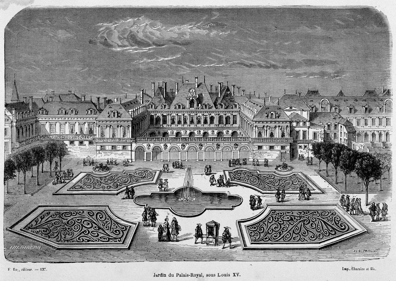 Kilátás a királyi palota parkjára XV. Lajos alatt alkotó: French School