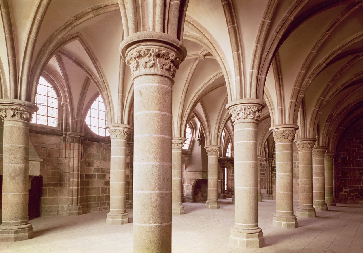 Kilátás a Salle des Chevaliers-re, korábban a scriptoriumra alkotó: French School