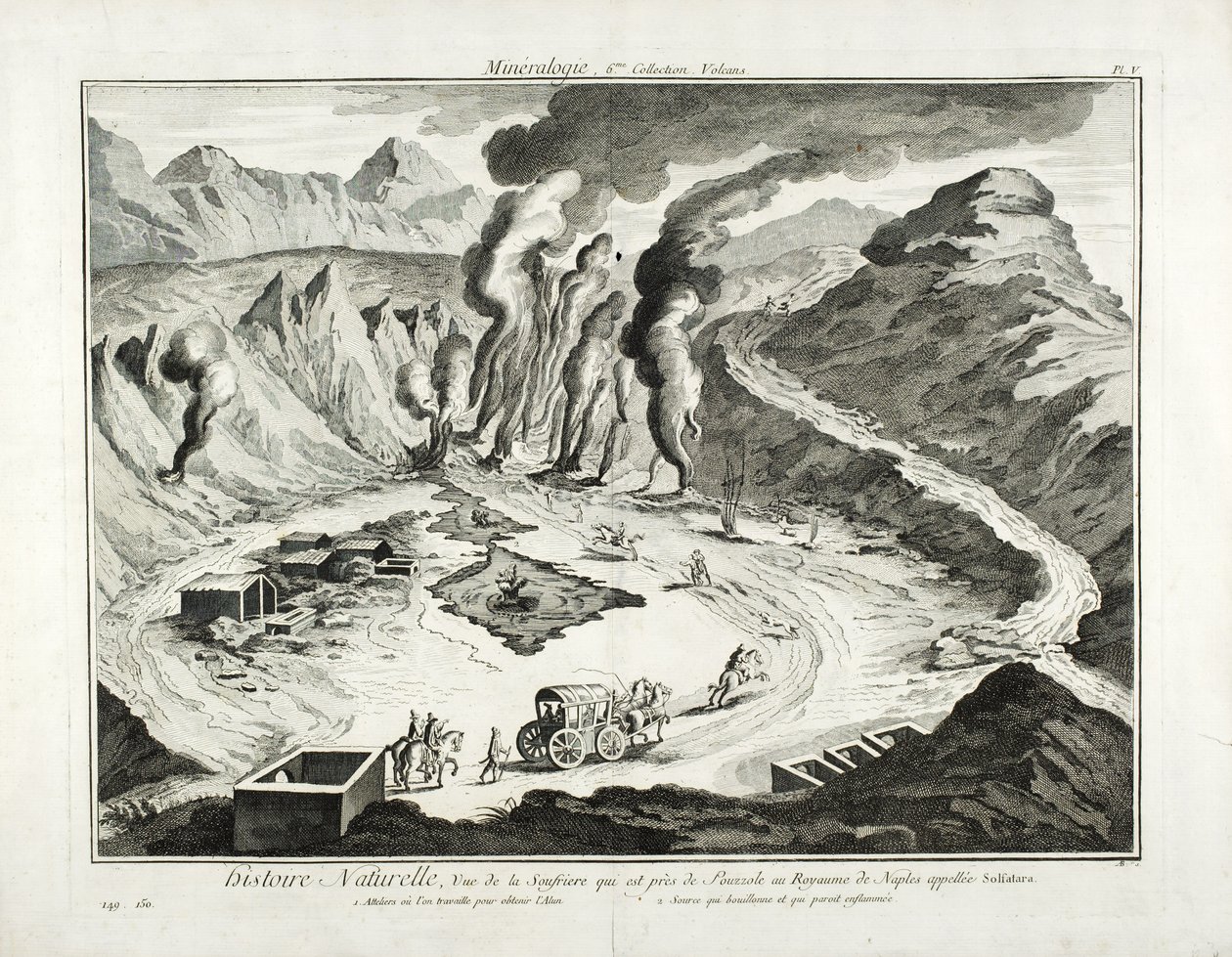 Kilátás a Solfatara vulkánra, Pozzuoli, Nápoly alkotó: French School