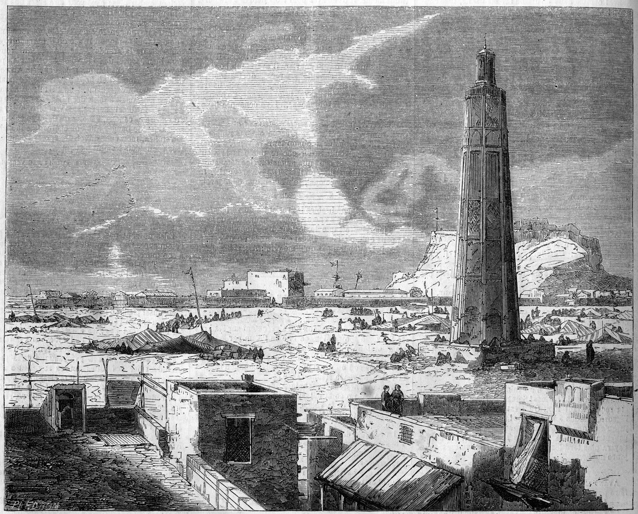 Kilátás Áden városára, Jemen fővárosára, 1861-ben. Metszet a „” Le Monde Illustré”” 242. számában, november 30. alkotó: French School