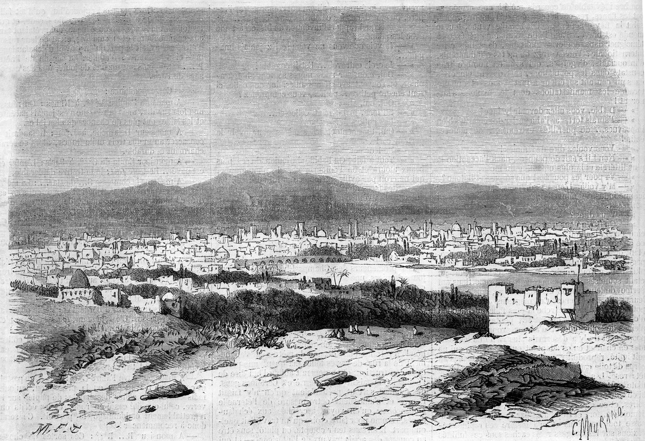 Kilátás a város Damaszkusz, Szíria alkotó: French School
