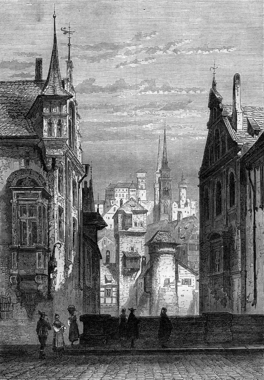 Kilátás a németországi Nürnberg városára alkotó: French School