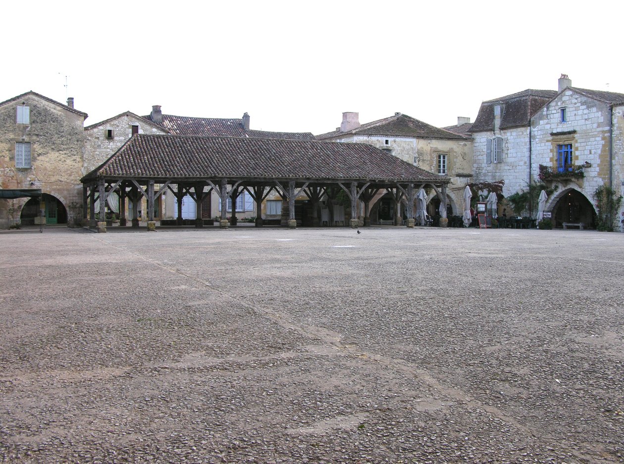 Kilátás a falu fedett piacára alkotó: French School