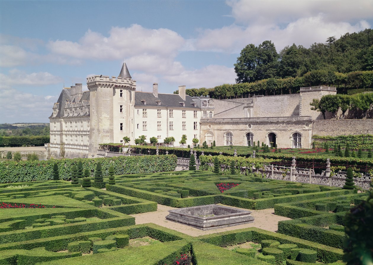 Kilátás a várra és a kertekre alkotó: French School