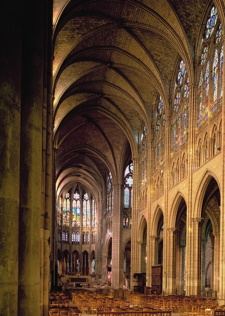 Kilátás a templomhajóra kelet felé alkotó: French School