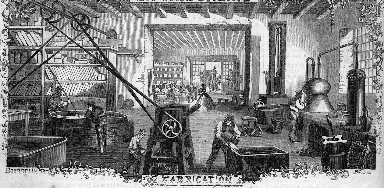 Kilátás a neuillyi Delettrez illatszergyárára alkotó: French School