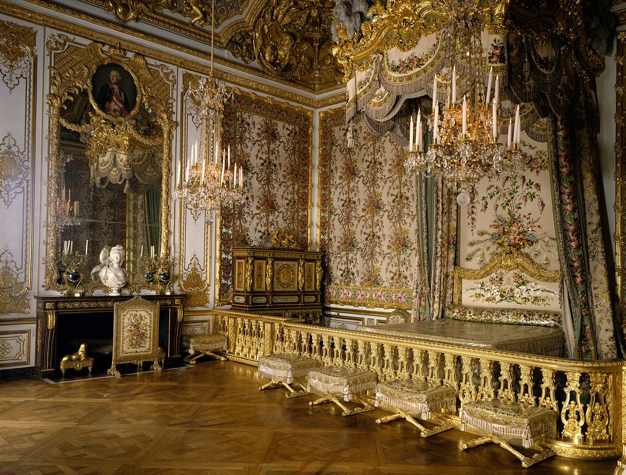Kilátás Habsburg-Lotaringiai Marie Antoinette francia királynő (1755-1793) szobájára. Versailles, kastélymúzeum alkotó: French School