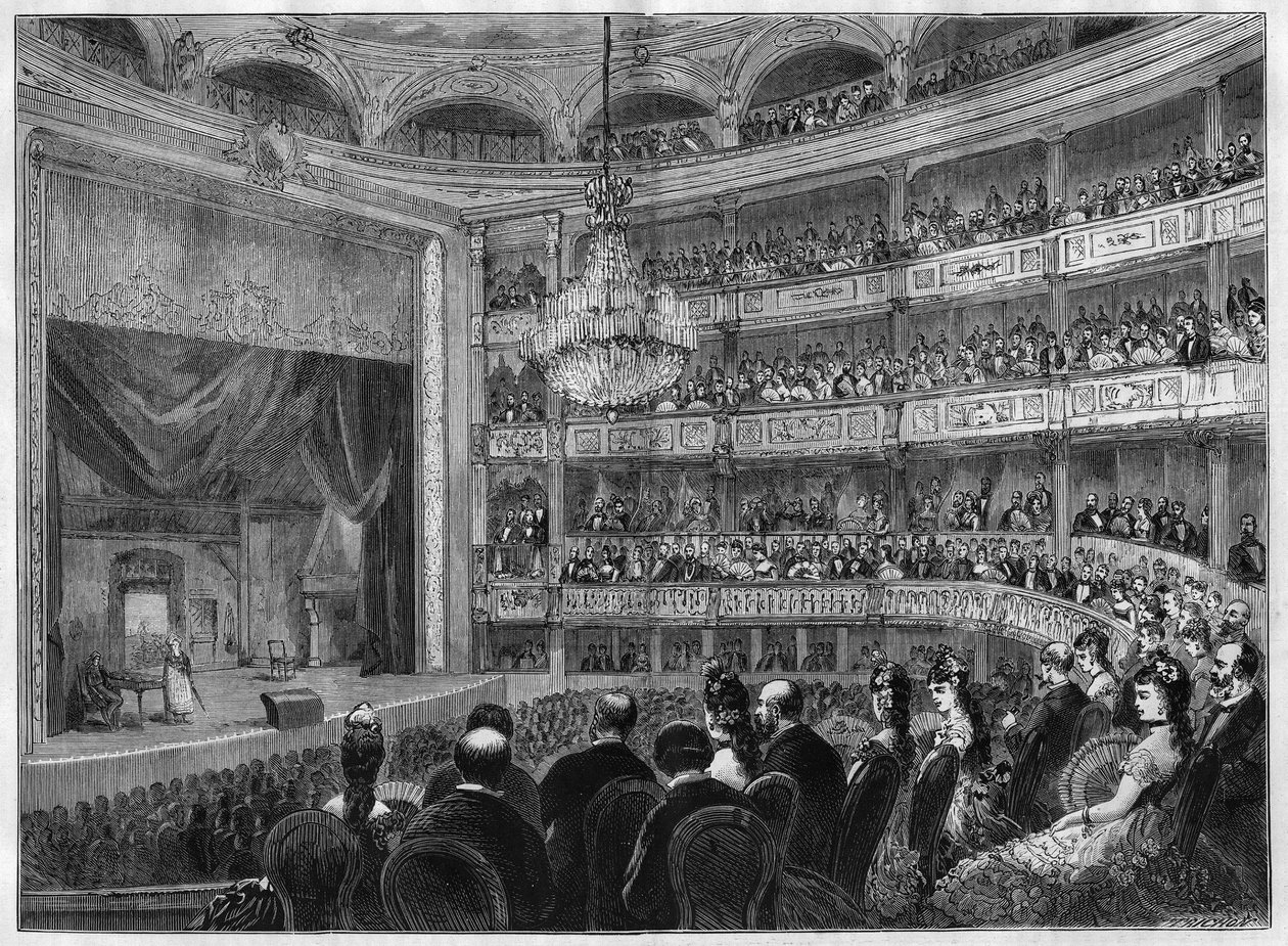 Kilátás az újonnan felújított Odeon színháztermére. Párizs alkotó: French School