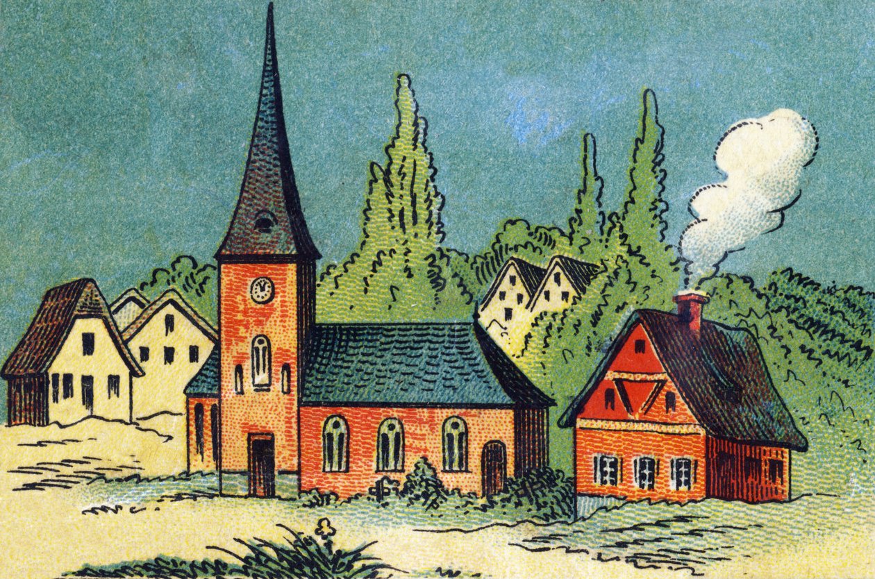 Falu. Gravírozás "ABC indechirable on lakkozott vászon". A. Capendu, szerkesztő, Párizs, 19. század vége. Gyermekkönyvesbolt illusztrált. 8 oldal. Mérete: 21,5x18 cm. alkotó: French School