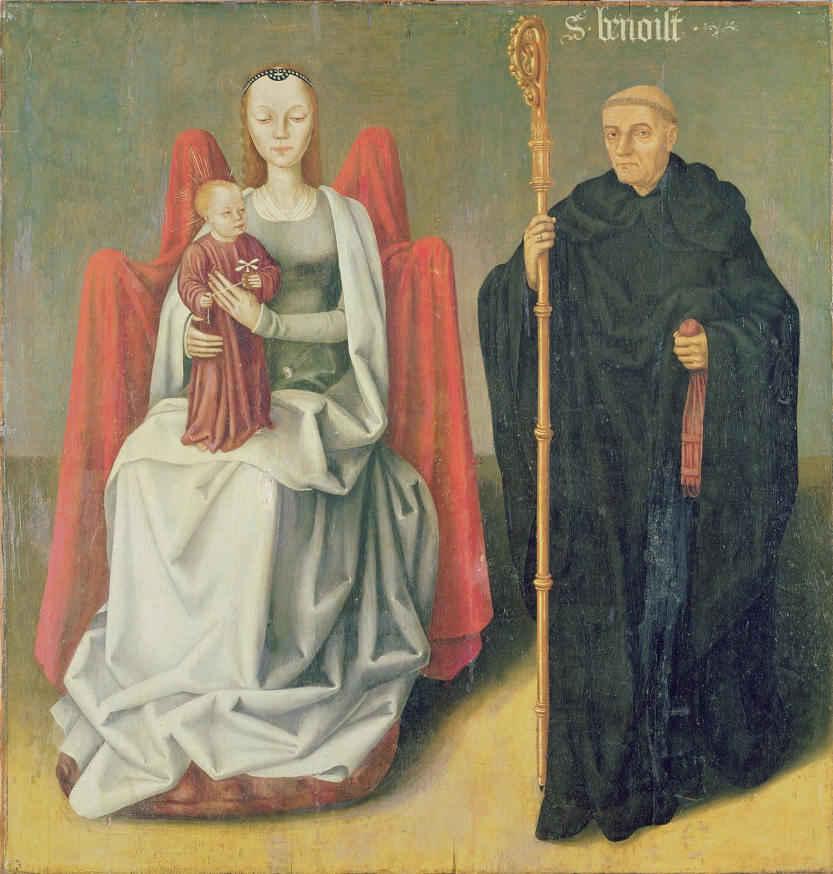Szűz és gyermek Szent Benedekkel, a vivoini Szent Hippolit rendházból alkotó: French School