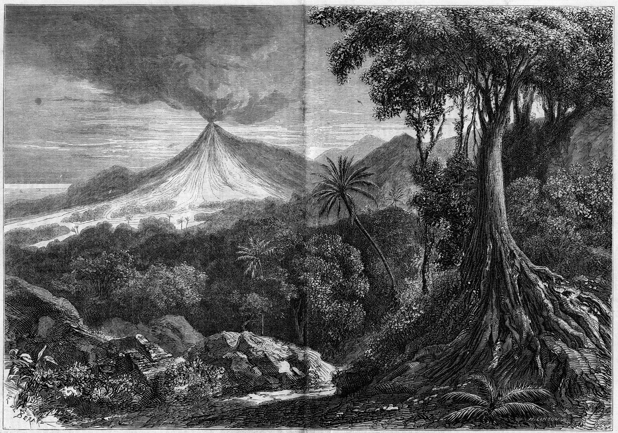 Vulkánkitörés, Réunion-sziget alkotó: French School