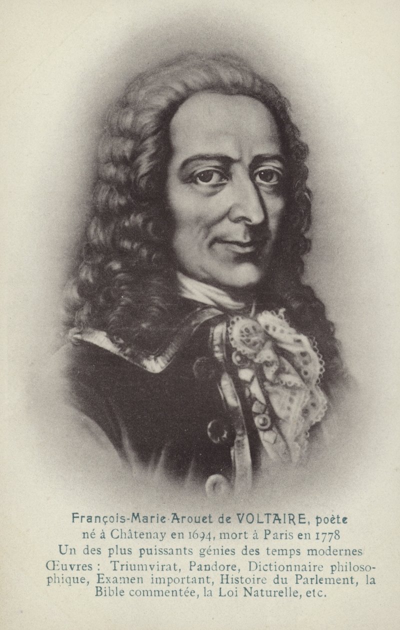 Voltaire (1694-1778), francia író, filozófus és drámaíró (litho) alkotó: French School