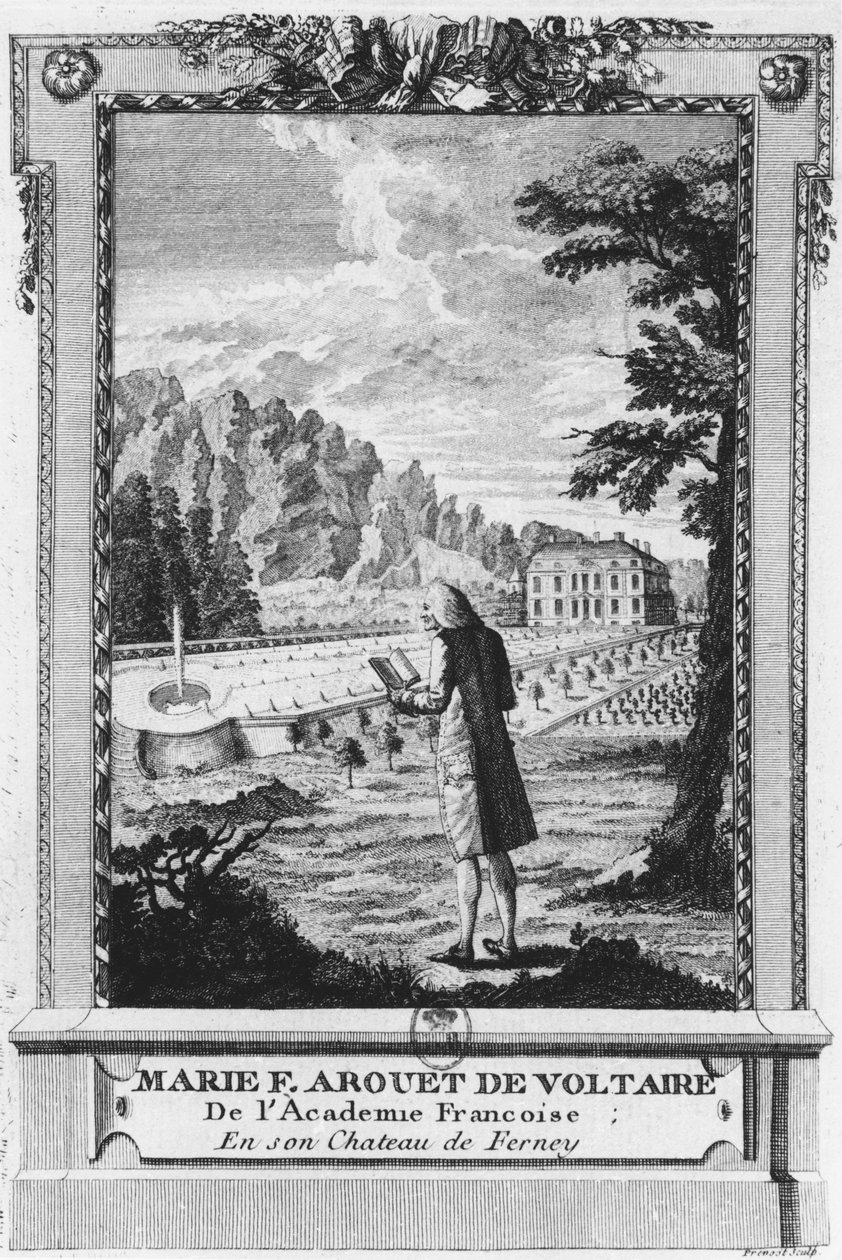 Voltaire Ferneynél, Prevost metszete (18. század) alkotó: French School