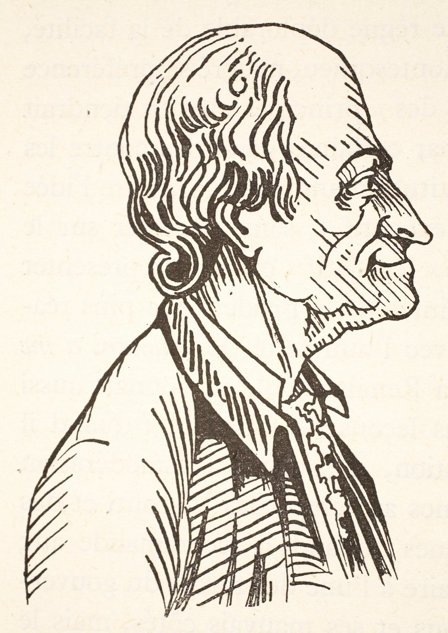 Voltaire, Boris Mestchersky (†1957) másolata, illusztráció a Histoire de la Nation Francaise, Sciences, I. és II. kötetből, Gabriel Hanotaux (1853-1944), 1924 alkotó: French School