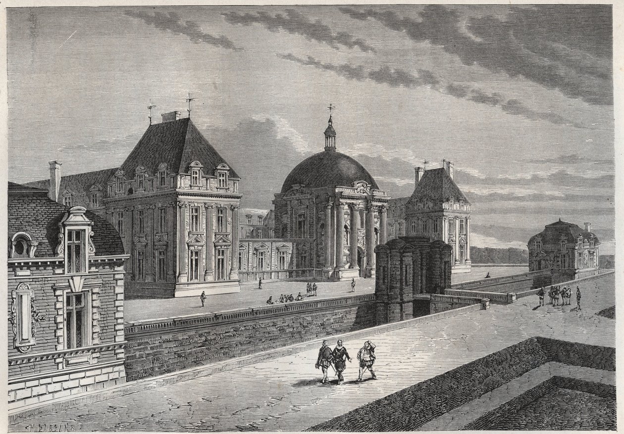 Kilátás a Chateau Royal de Monceaux-ra – metszet a „” Franciaország története az unokáimnak mesélt” című könyvből” – Francois Guizot - 1872-1876 alkotó: French School