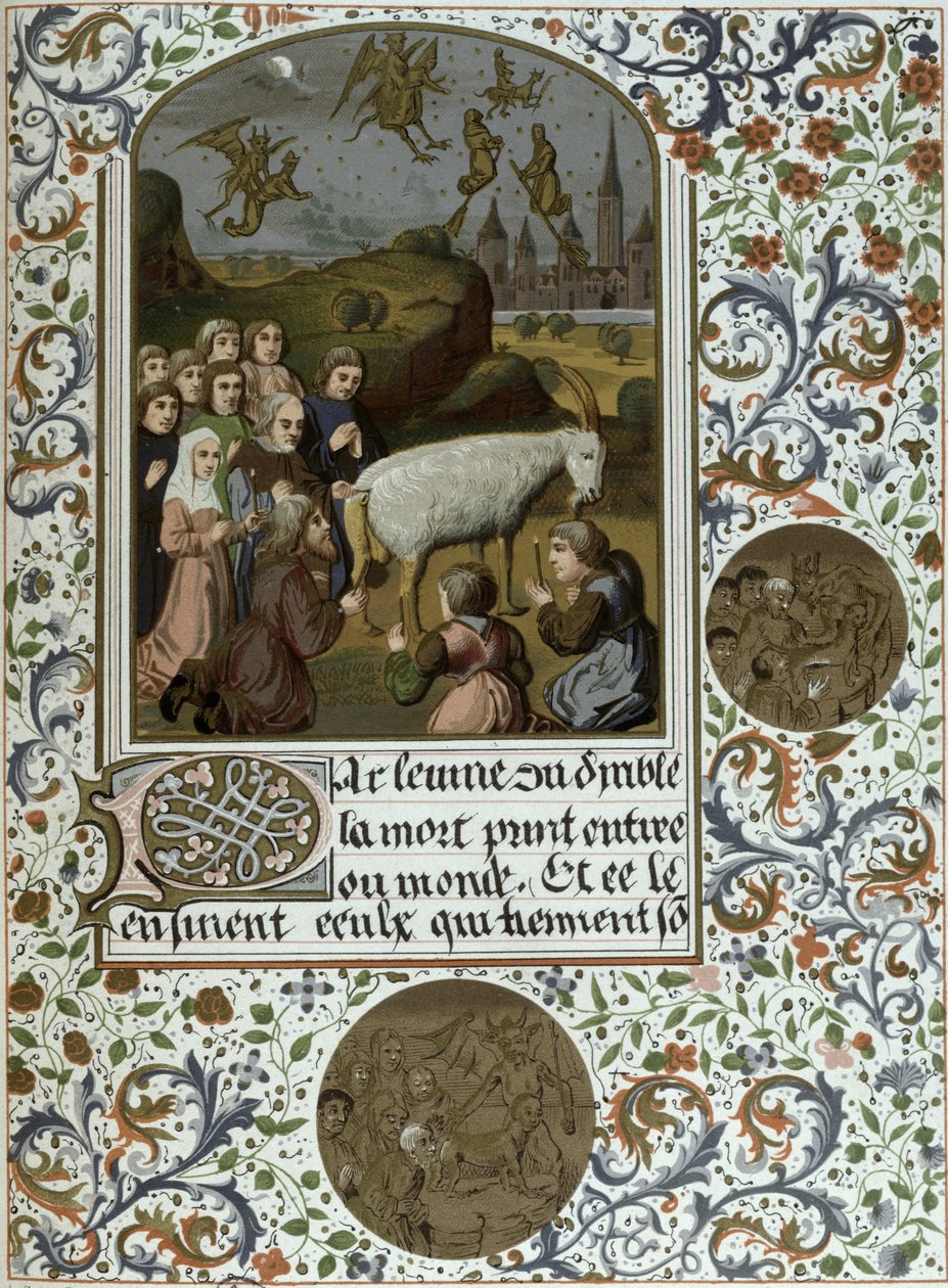 Waldensi Sabbath, egy kézirat fakszimile másolata, Párizs, 19. század alkotó: French School