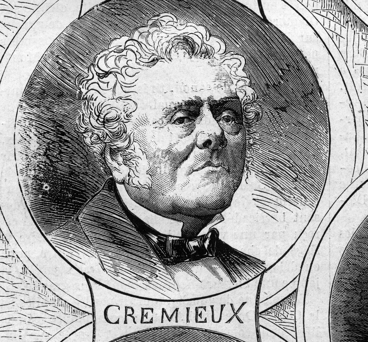 1870-es háború – Nemzetvédelmi Kormány: Adolphe Cremieux (1796-1880), az 1870-es ideiglenes kormány tagjának portréja. Metszet a „” Le Monde Illustré” 706. számában, október 22. alkotó: French School