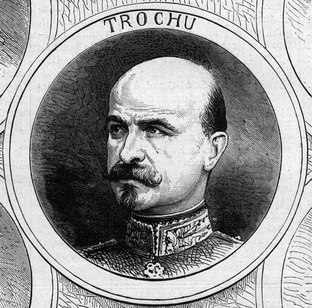 1870-es háború – Nemzetvédelmi Kormány: Louis Jules Trochu tábornok (1815-1896), az 1870-es ideiglenes kormány elnökének portréja. Metszet a „” Le Monde Illustré” 706. számában, október 22. alkotó: French School