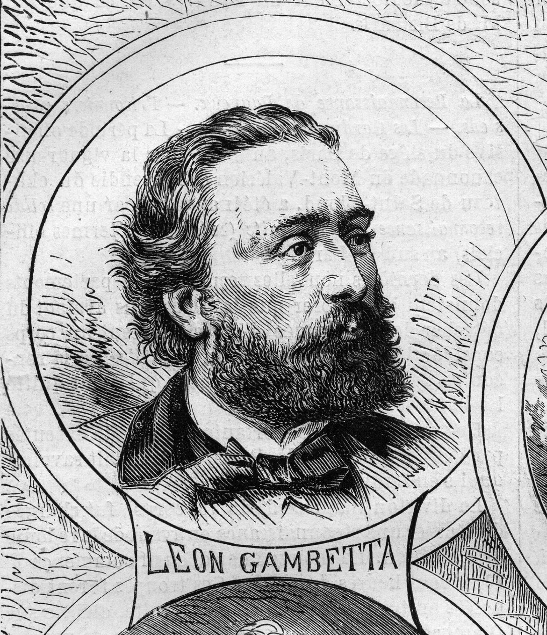 1870-es háború – Nemzetvédelmi kormány: Leon Gambetta (1838-1882), az 1870-es ideiglenes kormány tagjának portréja. Metszet a „” Le Monde Illustré”” 706. számában, október 22. alkotó: French School