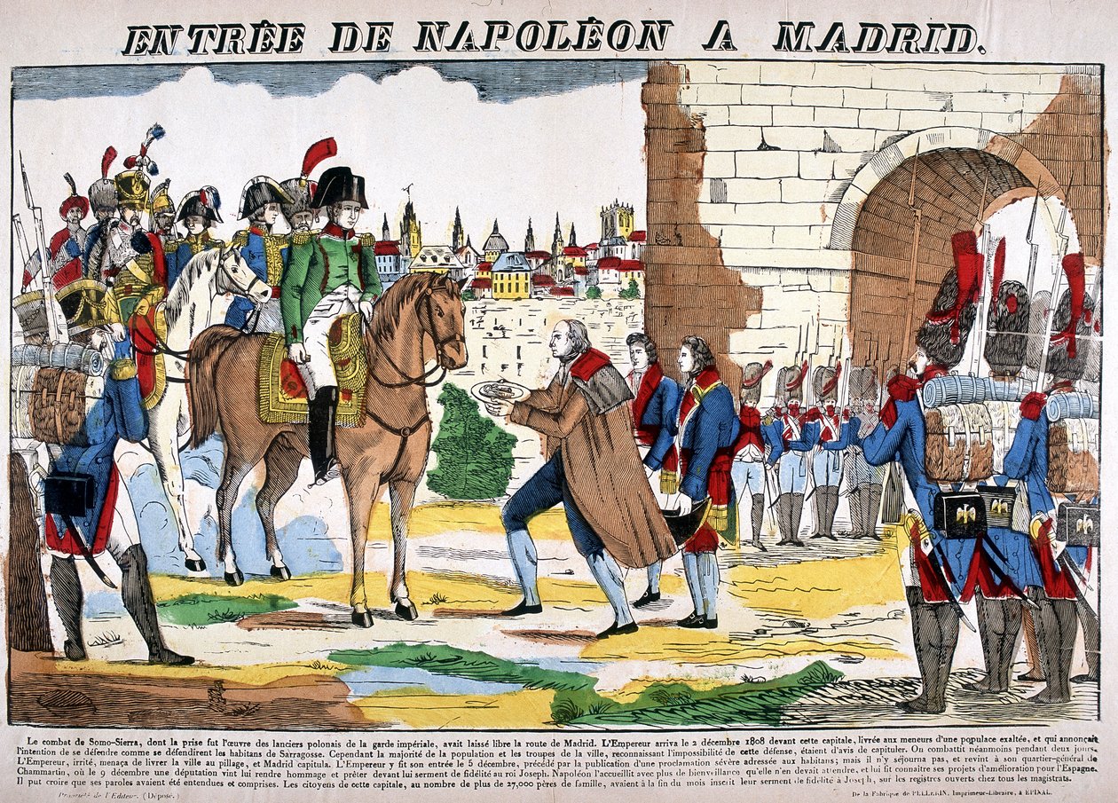 A félsziget háborúja (1807-1814) – I. Napóleon bevonulása Madridba 1808.02.12. Az Epinal képe alkotó: French School
