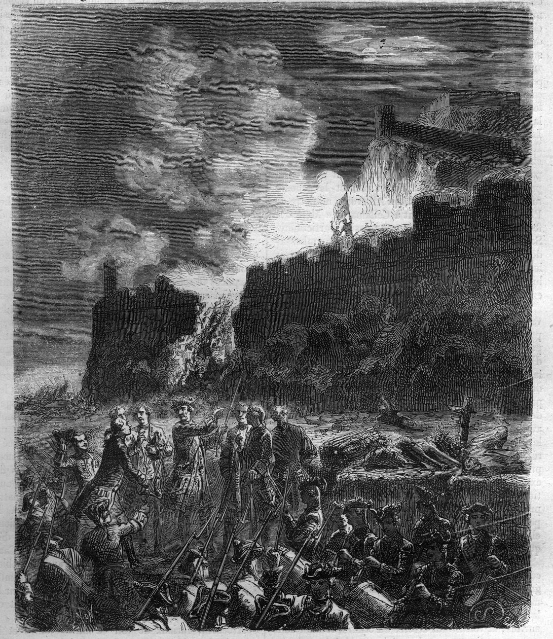 A spanyol örökösödési háború (1701-1714) Franciaország és szövetségese Spanyolország, valamint az európai országok koalíciója között. Metszet a „Histoire des Papes-Rois-Queen and Empereurs a travers les centuries” című könyvébe, Maurice Lachatre alkotó: French School