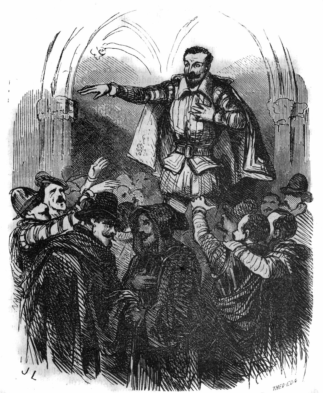 Vallásháborúk: Amboise összeesküvése 1560-ban (Conde hercege által ihletett és La Renaudie által vezetett hugenotta összeesküvés, amely az ifjú II. Francois-t akarta eltávolítani a Guise befolyása alól). alkotó: French School