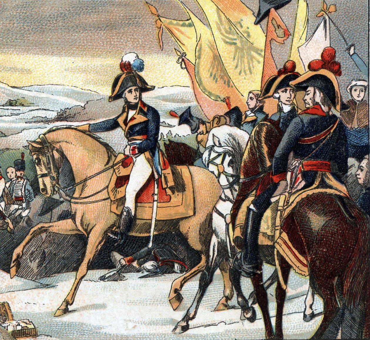 A francia forradalom háborúi: Jean Victor (Jean-Victor) Moreau (1763-1813) győzelme a Jean főherceg által vezényelt osztrákok felett 1800. december 3-án a Hohenlinden-i csatában (Baviere - Németország). alkotó: French School