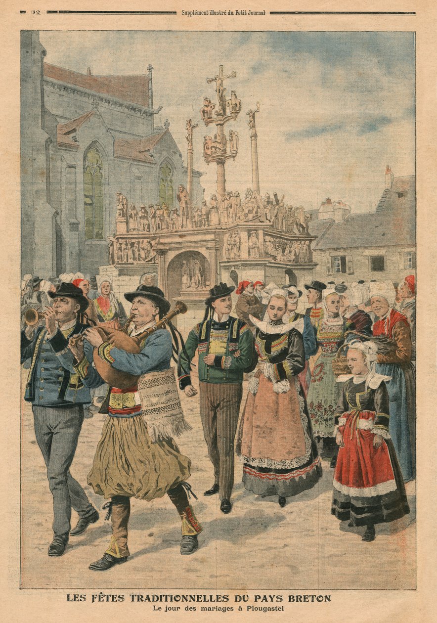 Az esküvő napja Plougastelben, Bretagne-ban, illusztráció a Le Petit Journalból, Illustre melléklet, 1907. január 27. alkotó: French School