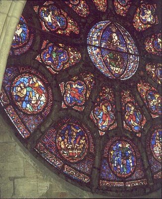 West Rose Window, az utolsó ítélet részlete, 1225 körül (festett üveg) alkotó: French School
