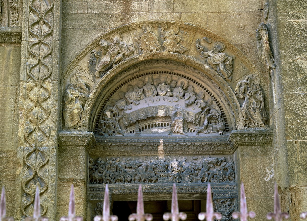 Nyugati nyitó timpanon, amely a kánai házasságot ábrázolja alkotó: French School