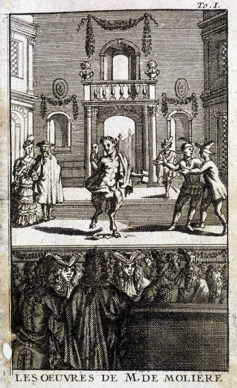 Vadállatok és szereplők a színpadon közönséggel – a „M. de Molière műveiben” alkotó: French School