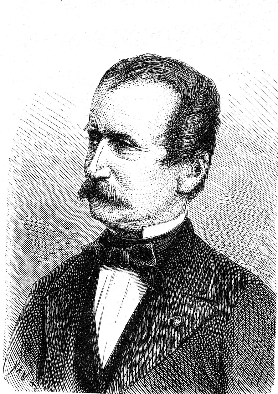 Wilhelm ENGERTH (1814-1884), osztrák mérnök, az első hegyi mozdony tervezője. Metszet 1867 alkotó: French School