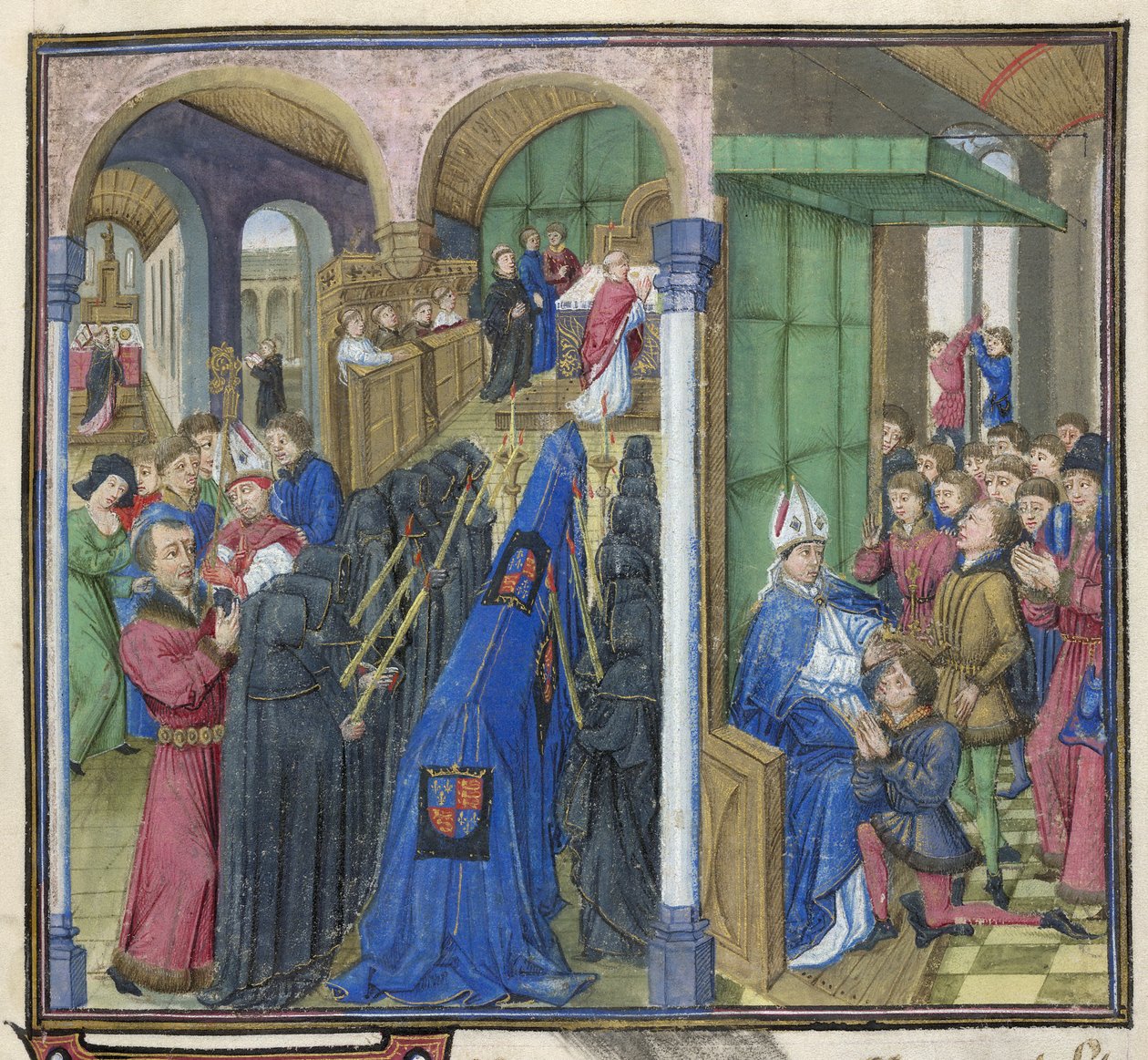 I. Vilmos és II. Vilmos, a Chronique de Normandie-ból (vellum) alkotó: French School