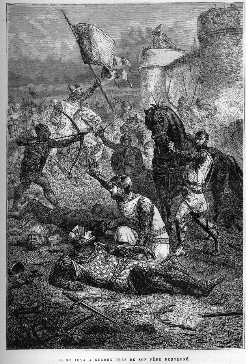 I. Vilmost fia, Robert megsebesíti franciaországi harc közben, 1076 – Robert Courteheuse felkelése alkotó: French School