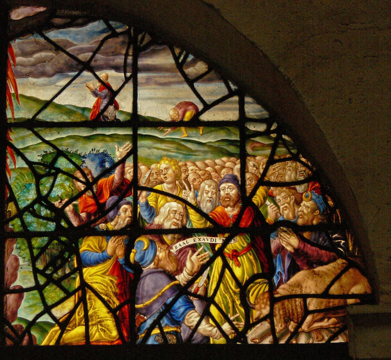 Illés áldozatát ábrázoló Charnier-8 ablak; Baal papjai alkotó: French School