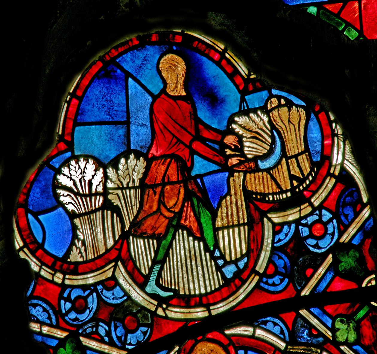 Window Ew a hónapok munkásait ábrázolva.július alkotó: French School