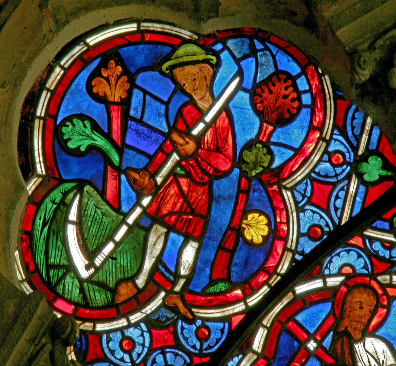 Window Ew a hónapok munkásait ábrázolva.június alkotó: French School